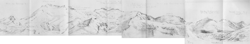 Plate VI.—Mount Elizabeth, Mount Anne And Socks Glacier—E. A. Wilson, del. Emery Walker Limited, Collotypers.